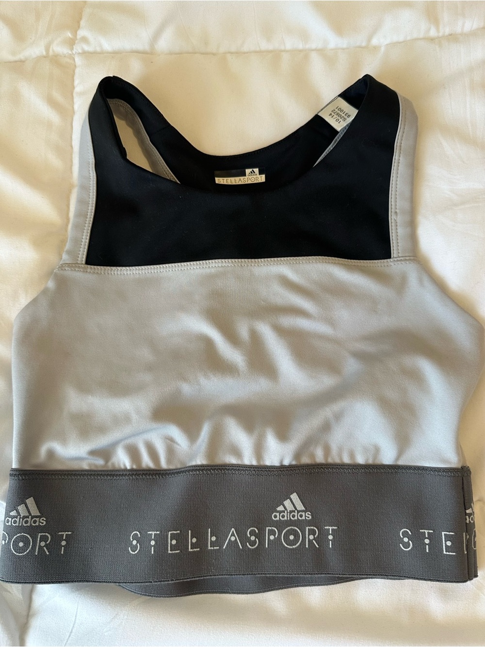 adidas Stellasport Gray and Black Colorblock Sports Bra